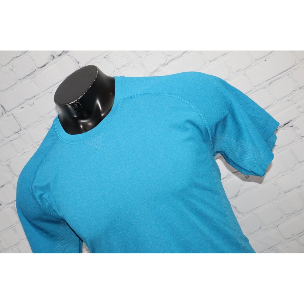 Lululemon Metal Vent Tech Gym Shirt Mens Large Blue Workout Athletic Tee **